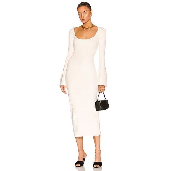 ALEXIS pearl bodycon knit midi open back Medella Dress medium - Picture 1 of 15